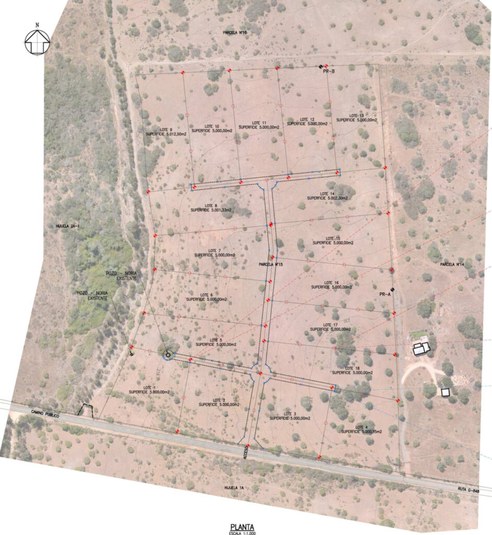 Plano de loteo Alto Yali